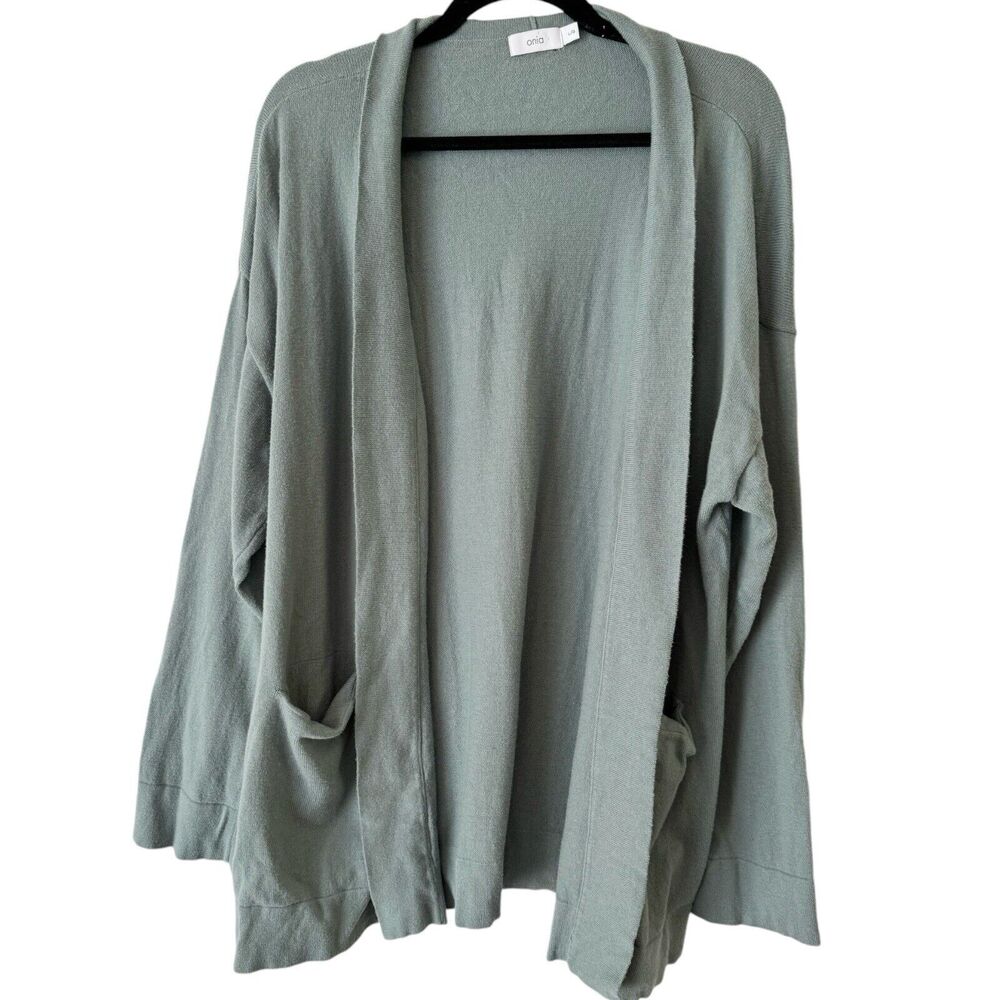 Onia Blue Gray Cashmere Blend Open Front Cardigan Women’s Size Large